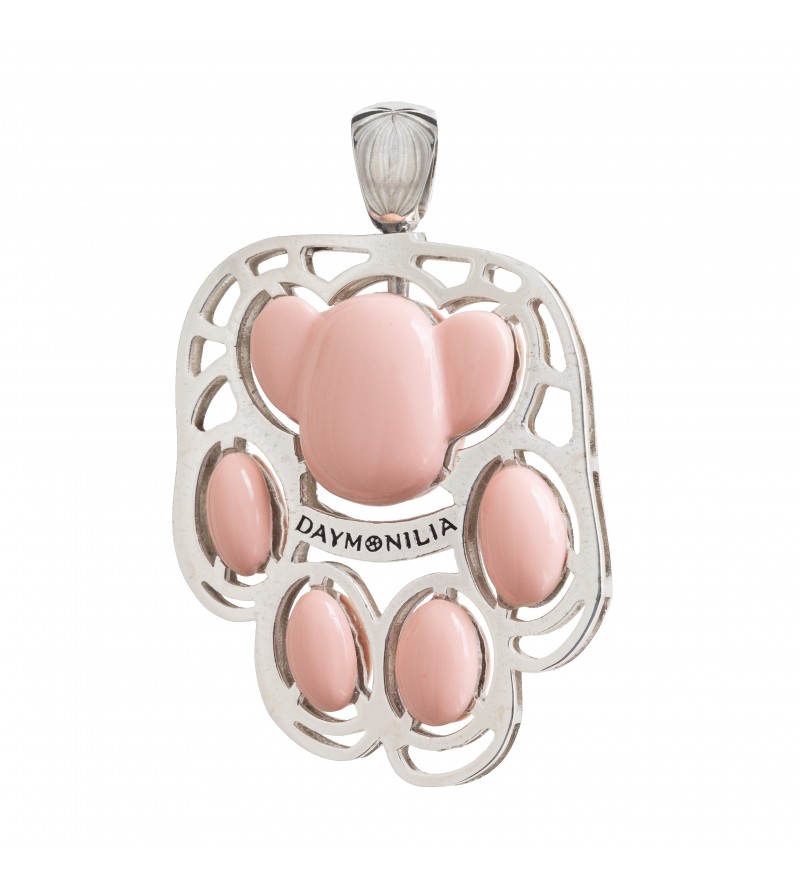 Daymonilia Paw in Silver and Coral Paste (PINK)